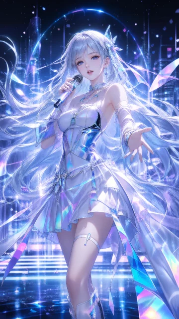 霓光虚拟歌姬手机壁纸