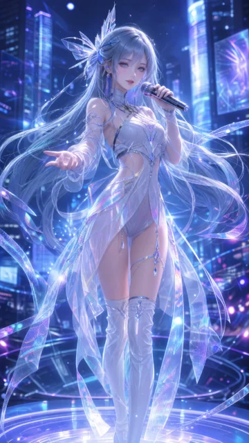 数字偶像霓虹幻境手机壁纸