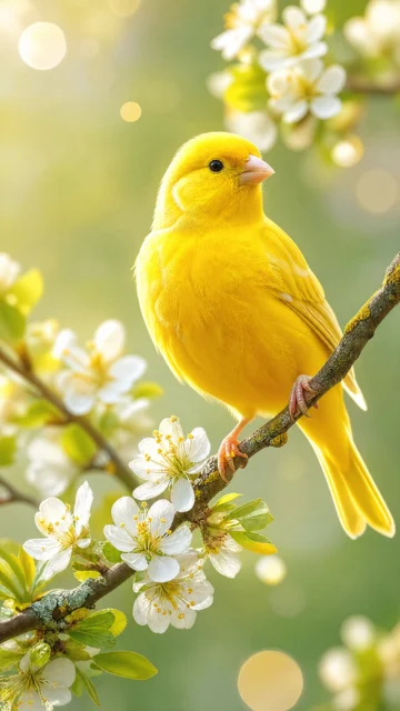 金丝雀花枝手机壁纸