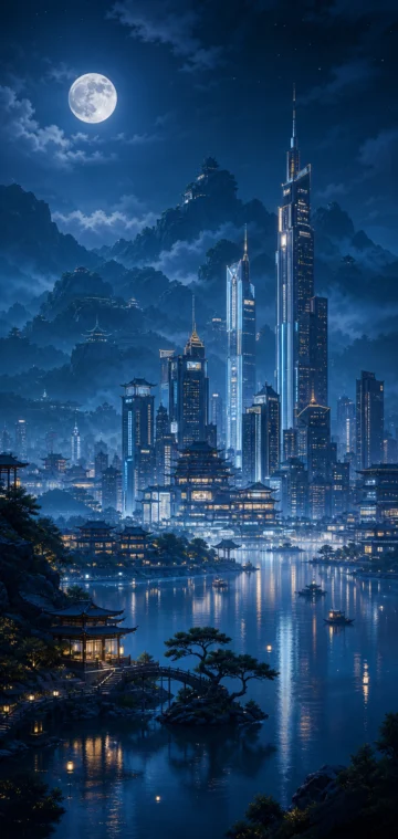 今州夜色山城手机壁纸