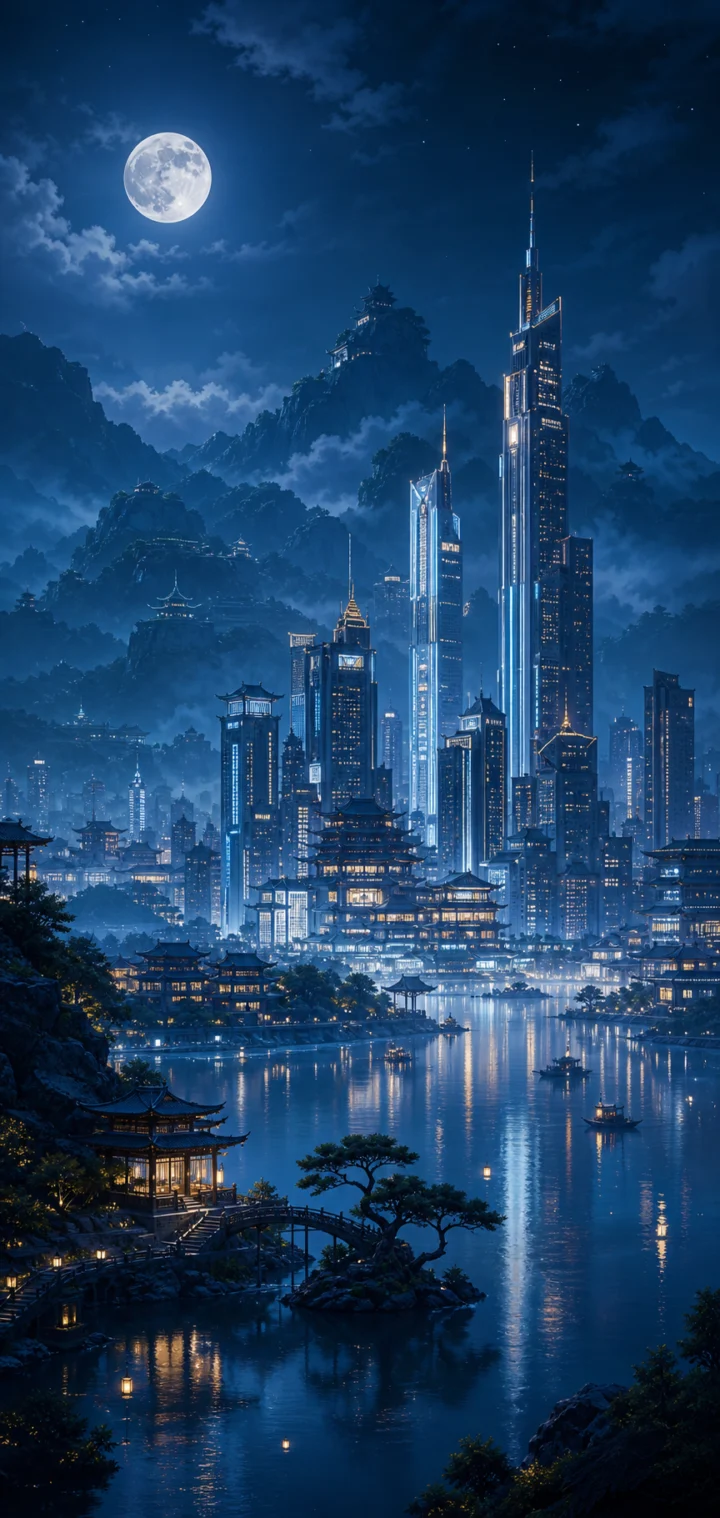 今州夜色山城手机壁纸