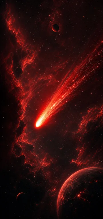 红色彗星宇宙手机壁纸