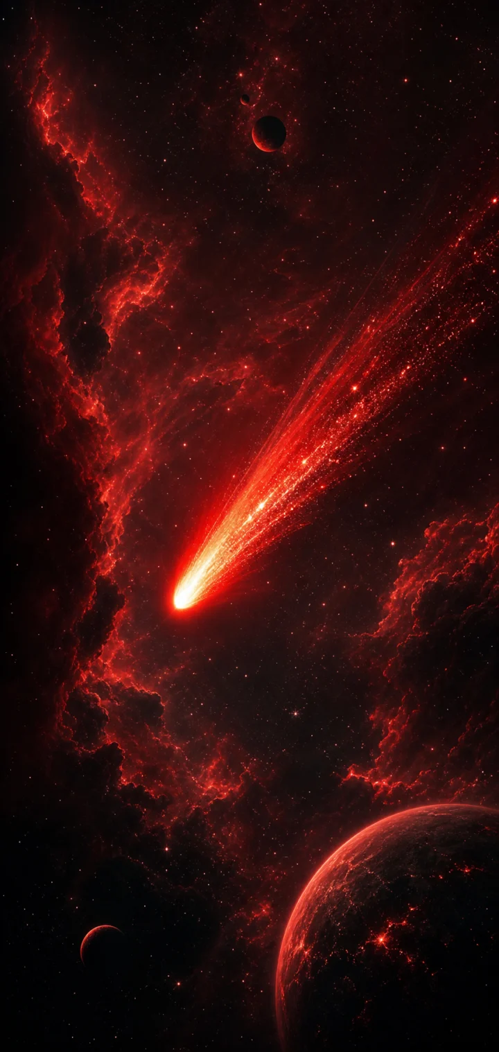 红色彗星宇宙手机壁纸