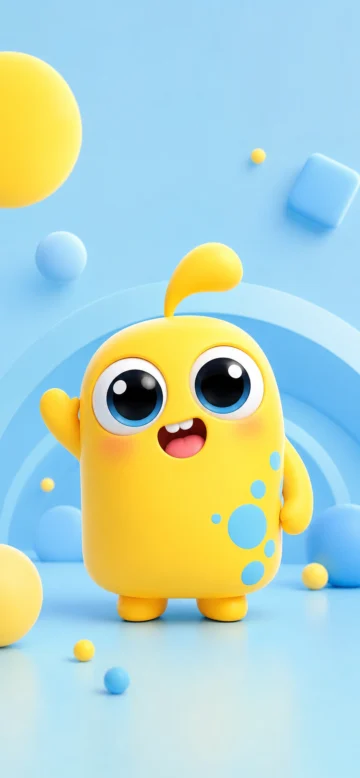 萌趣小黄人插画手机壁纸