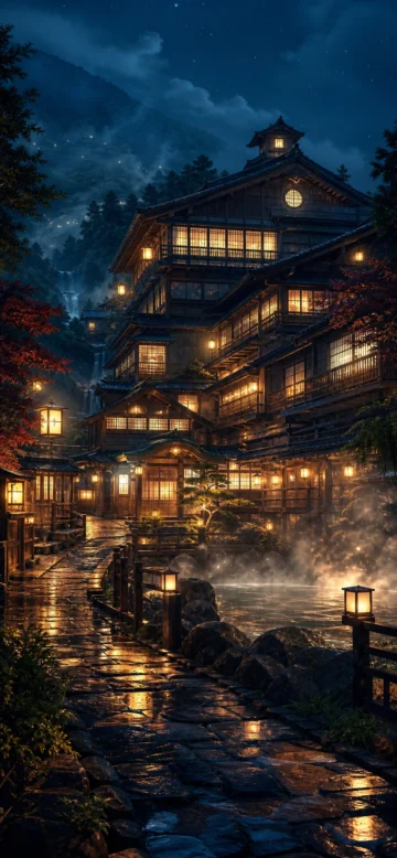 汤屋夜景手机壁纸