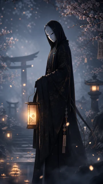 无脸男神秘夜色手机壁纸