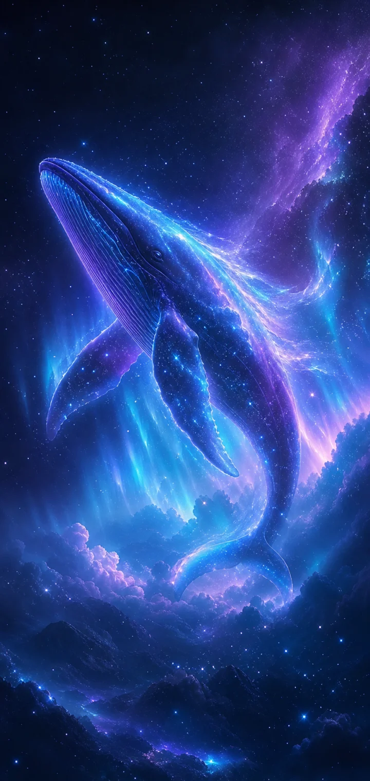 极光鲸梦幻手机壁纸