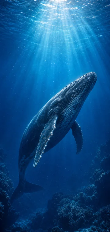 海洋巨鲸梦幻手机壁纸