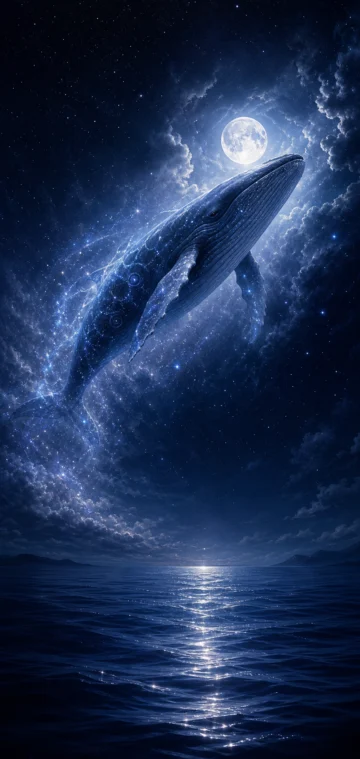 月光鲸梦境手机壁纸