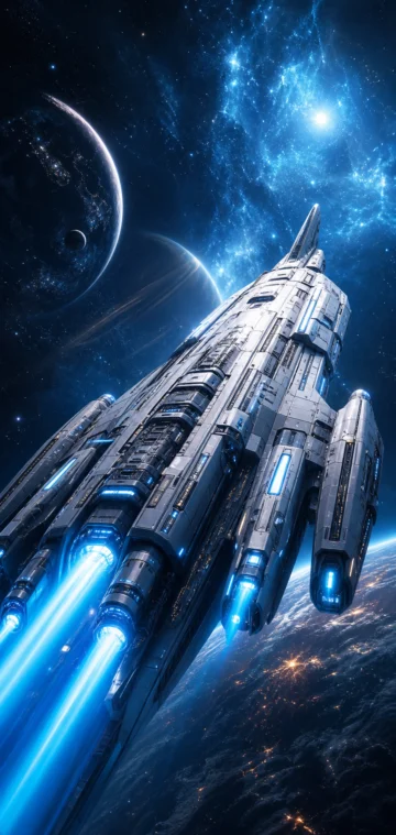 星舰穿越深空手机壁纸