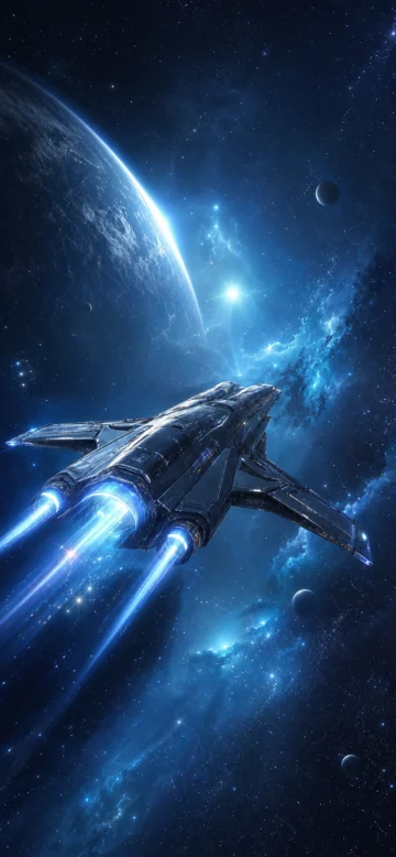 深空航行宇宙飞船手机壁纸