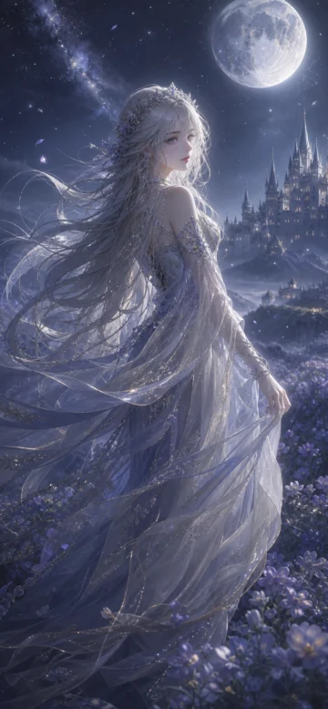 菲伦月光花海手机壁纸