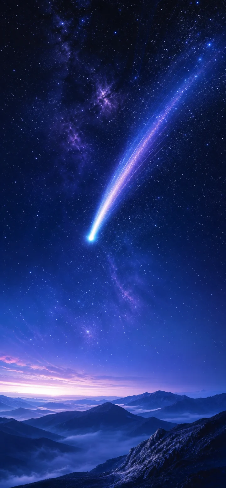 彗星划过梦幻夜空手机壁纸