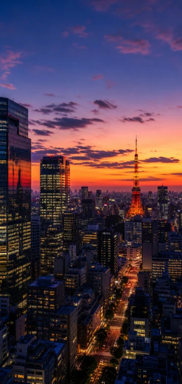 东京黄昏手机壁纸