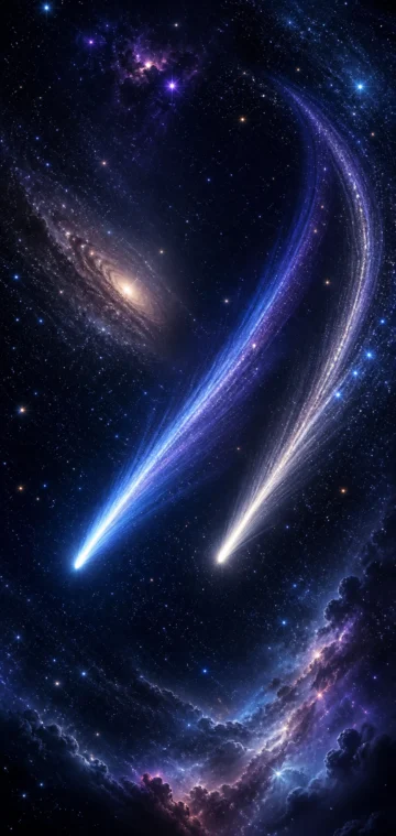 双子彗星星空手机壁纸