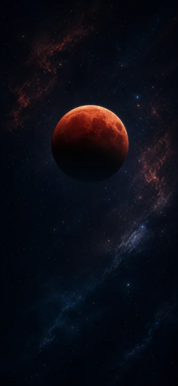 血月之夜月食手机壁纸