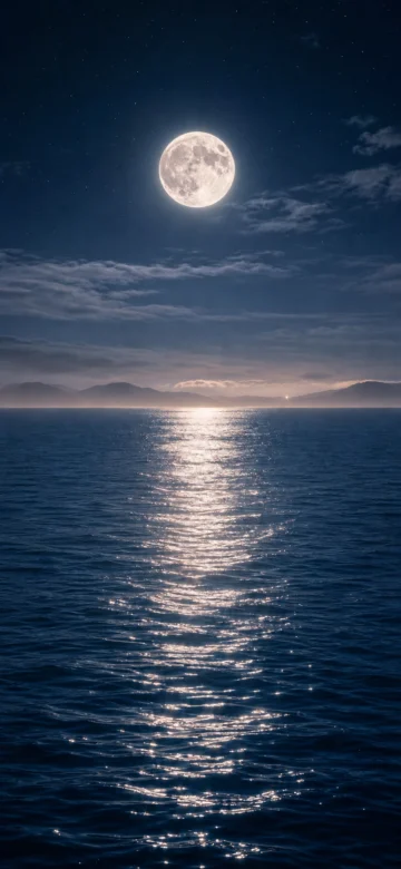海上月静谧夜景手机壁纸