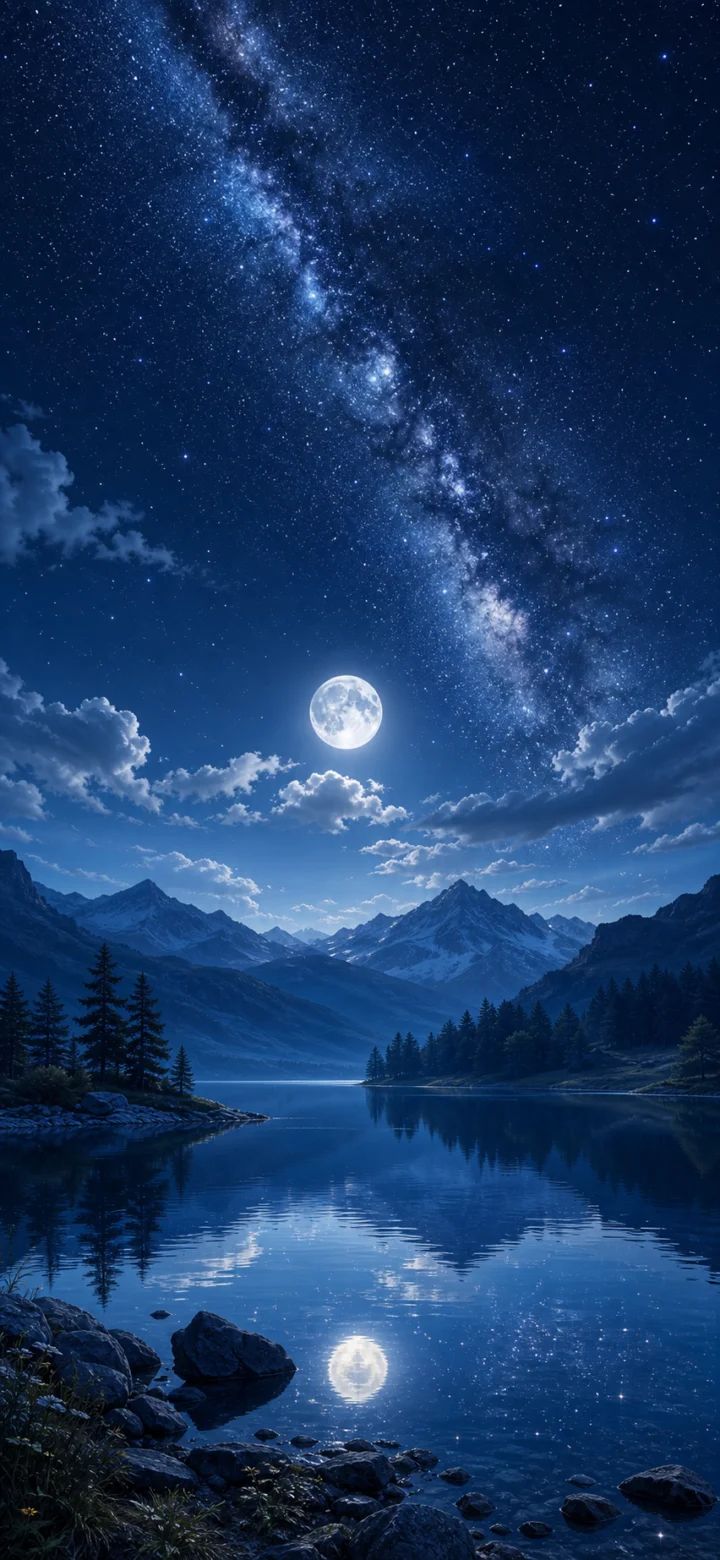 银河月夜手机壁纸