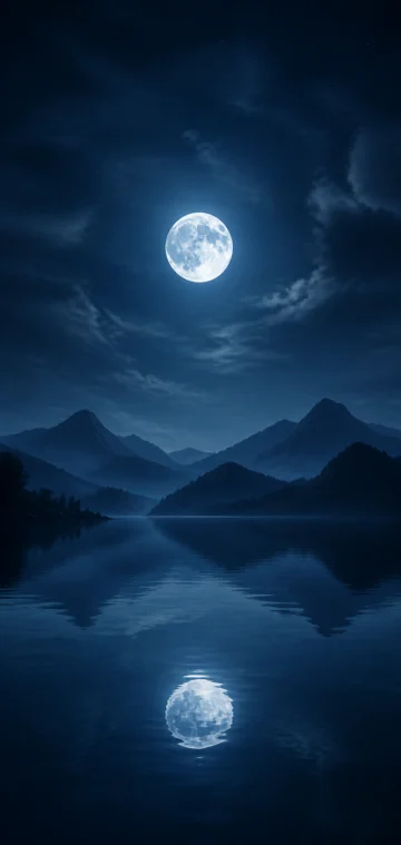 孤月清夜手机壁纸