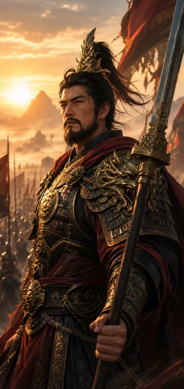 热血武将插画手机壁纸