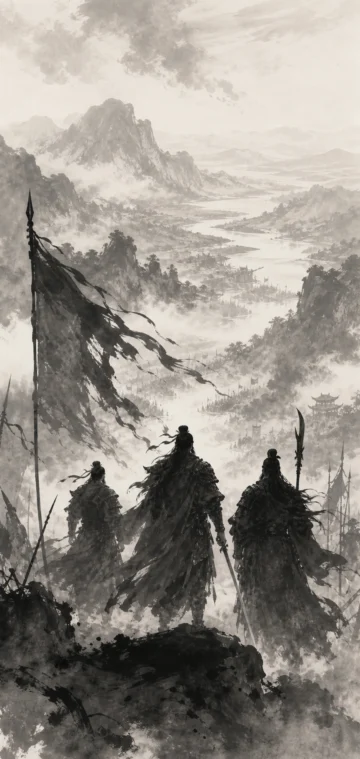 水墨三国手机壁纸
