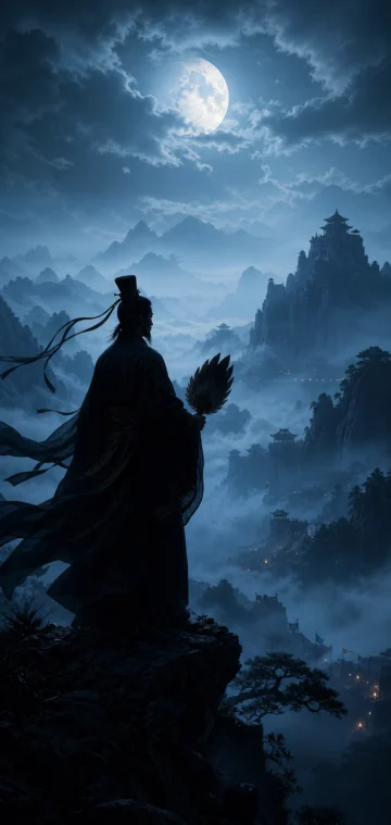 谋士剪影古风手机壁纸