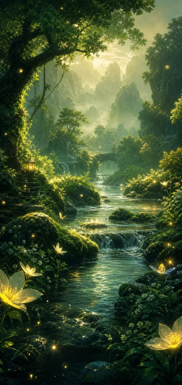 自然幻想森林手机壁纸