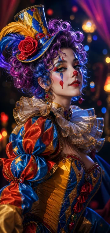 彩色小丑梦幻手机壁纸
