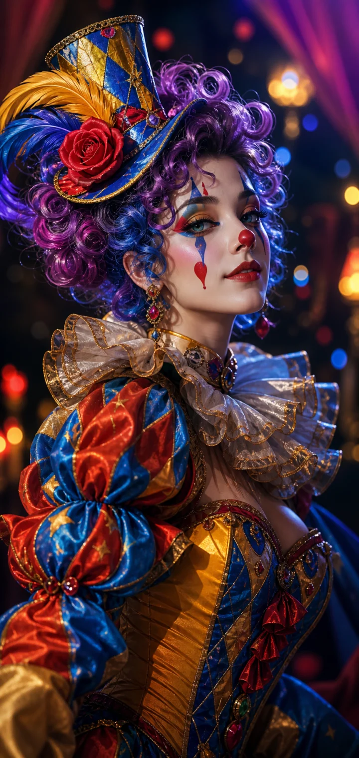 彩色小丑梦幻手机壁纸