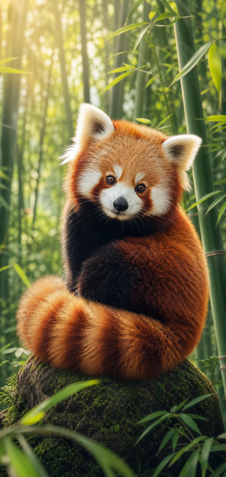 治愈系小熊猫手机壁纸