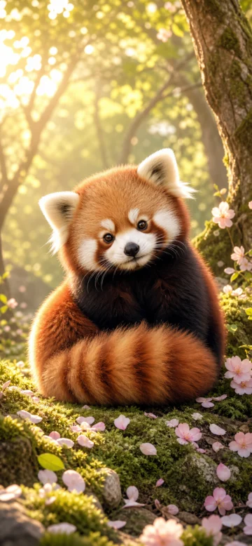 小熊猫萌宠森林治愈手机壁纸
