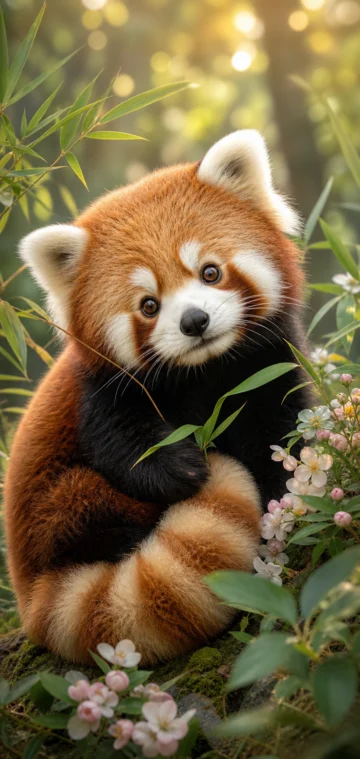 治愈系小熊猫萌图手机壁纸