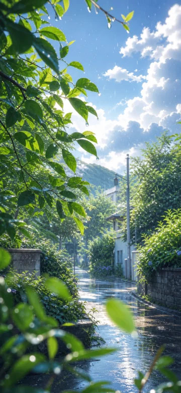 夏日阵雨清新手机壁纸