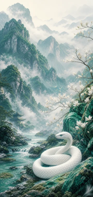 白蛇青山唯美手机壁纸