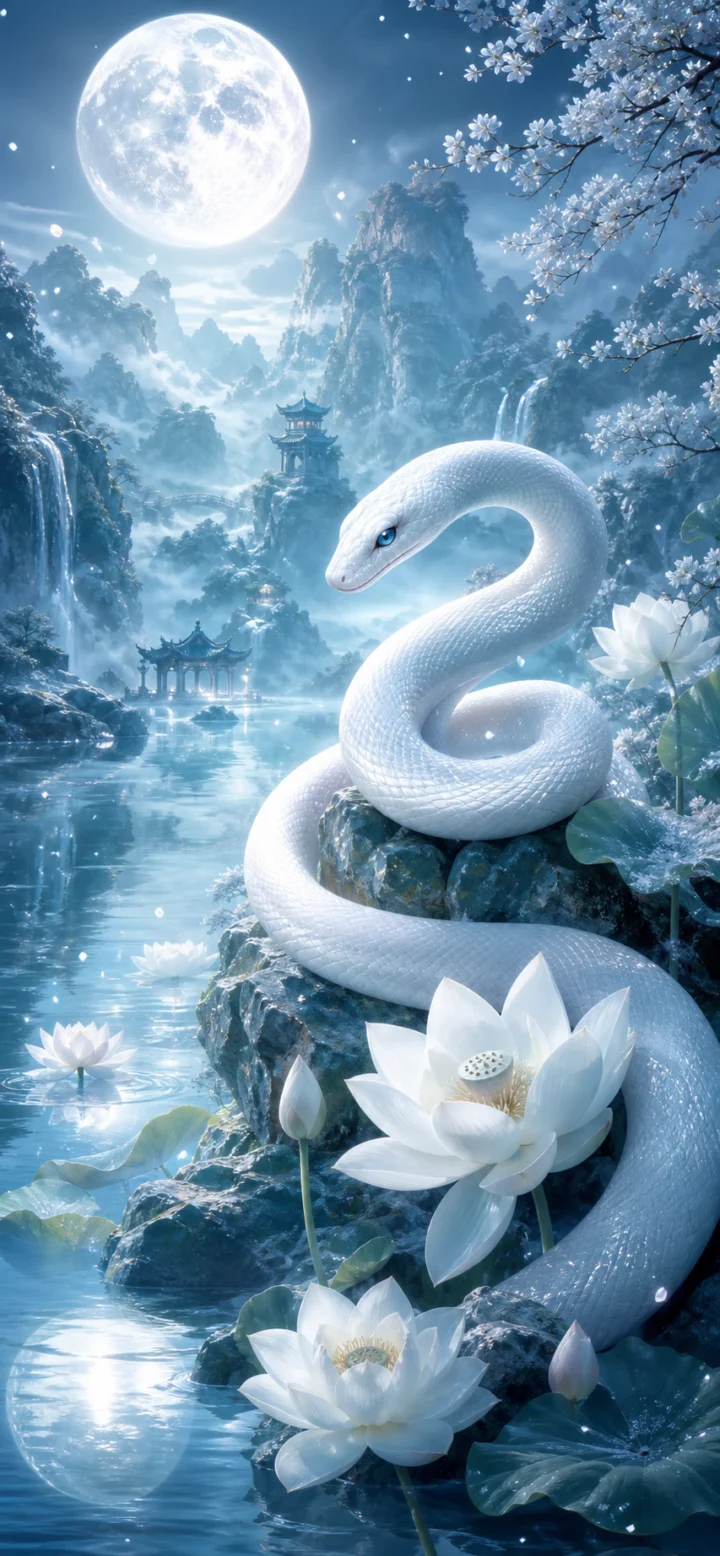 白蛇仙境手机壁纸