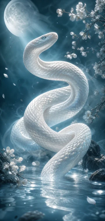 白蛇光影手机壁纸