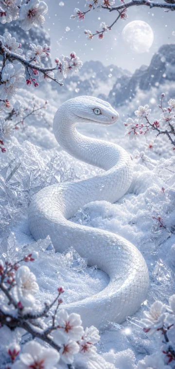 白蛇雪景手机壁纸