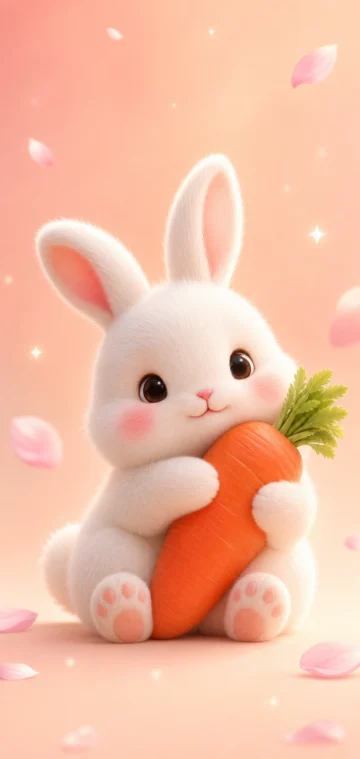 抱萝卜兔治愈手机壁纸