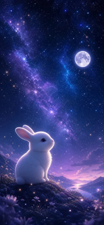星空兔梦幻手机壁纸