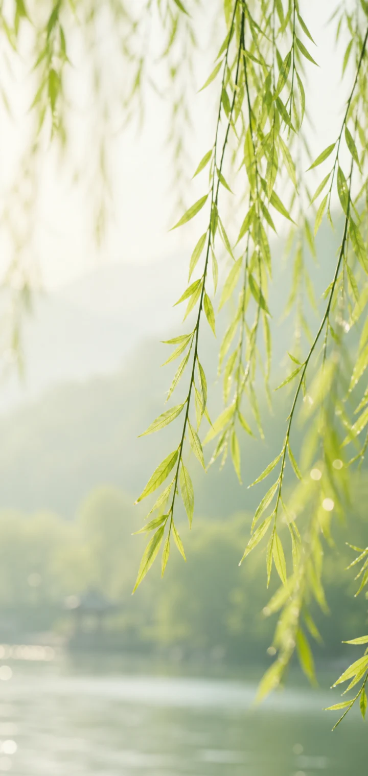 柔美柳丝春日手机壁纸