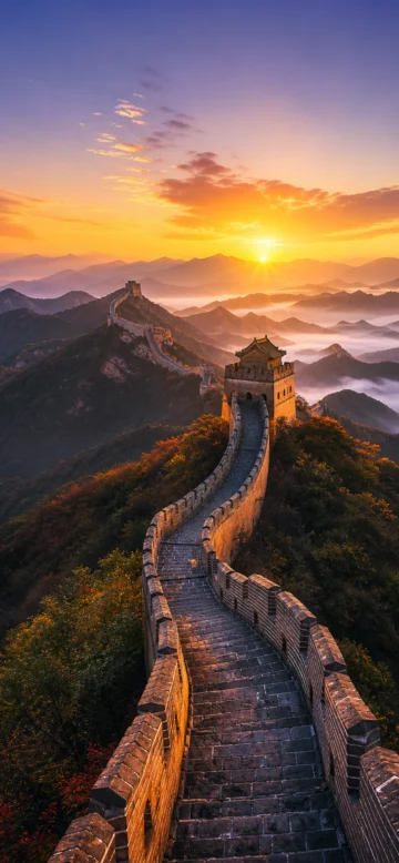 长城日出手机壁纸