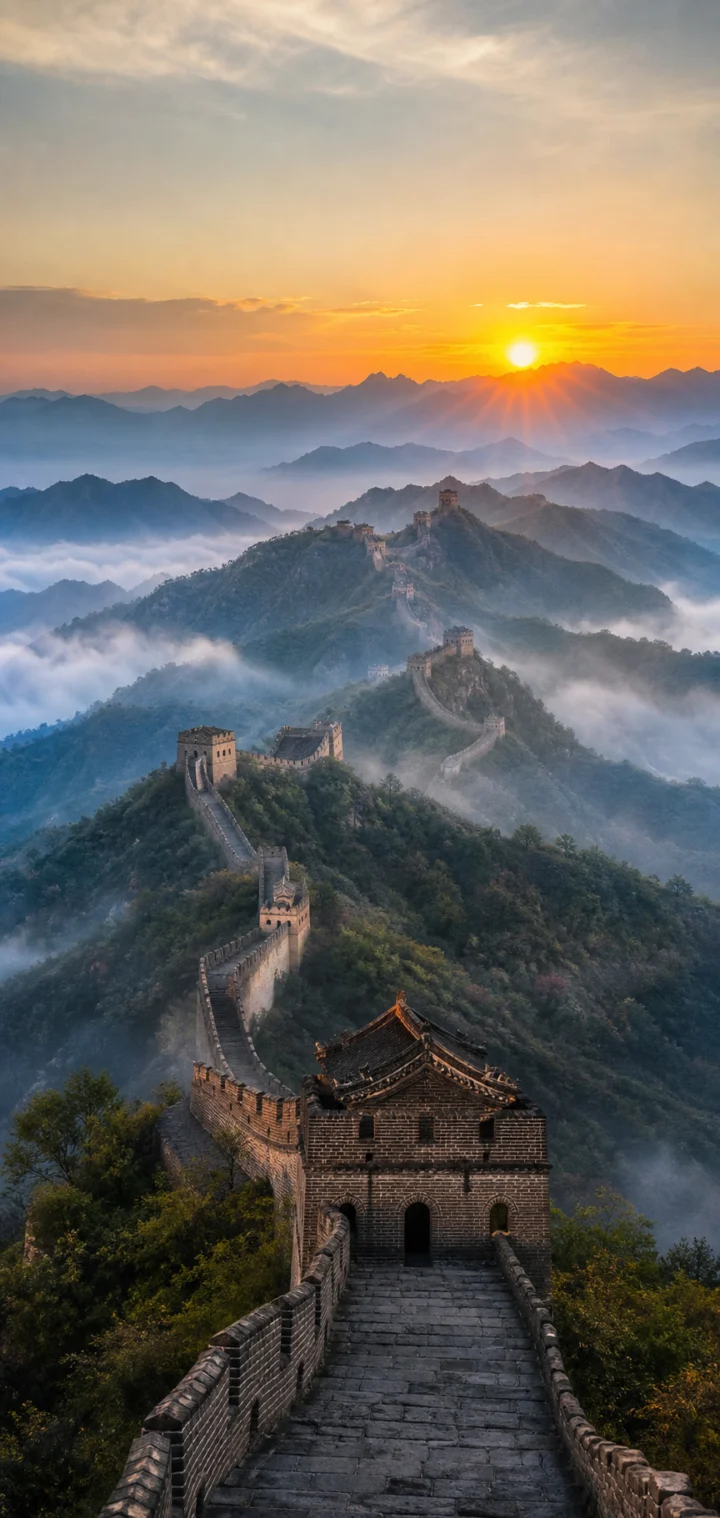 长城晨雾手机壁纸