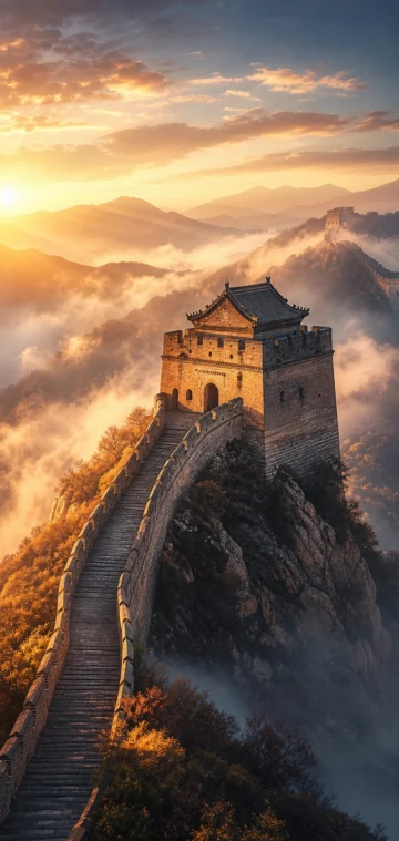 长城雄关晨曦手机壁纸