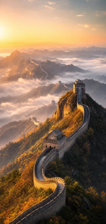 长城蜿蜒群山手机壁纸