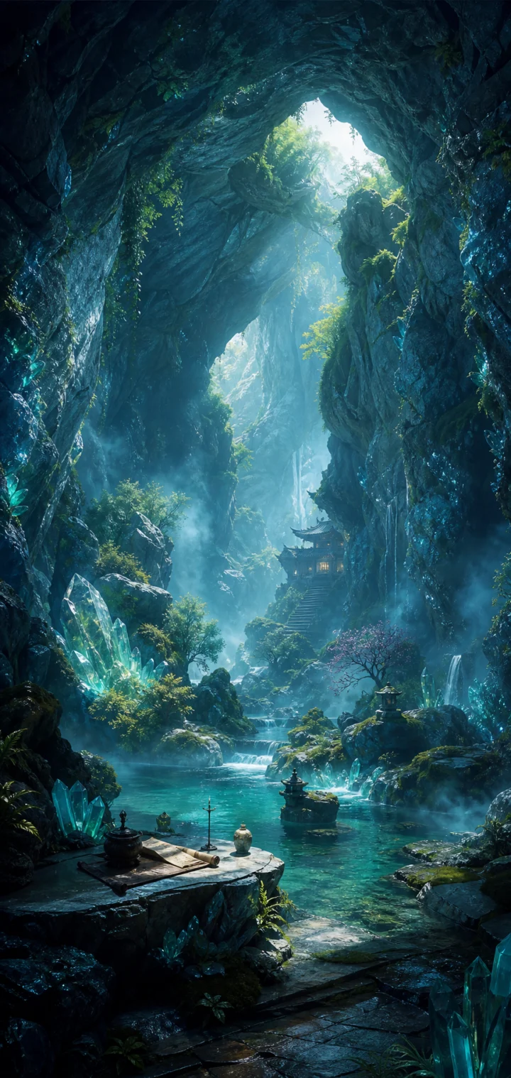 幽境仙山洞府手机壁纸