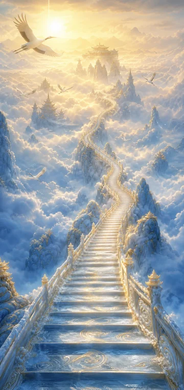 云海仙路手机壁纸