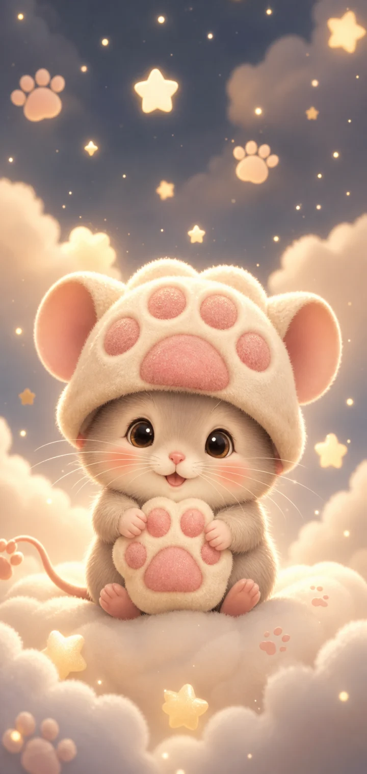 猫爪小鼠治愈手机壁纸