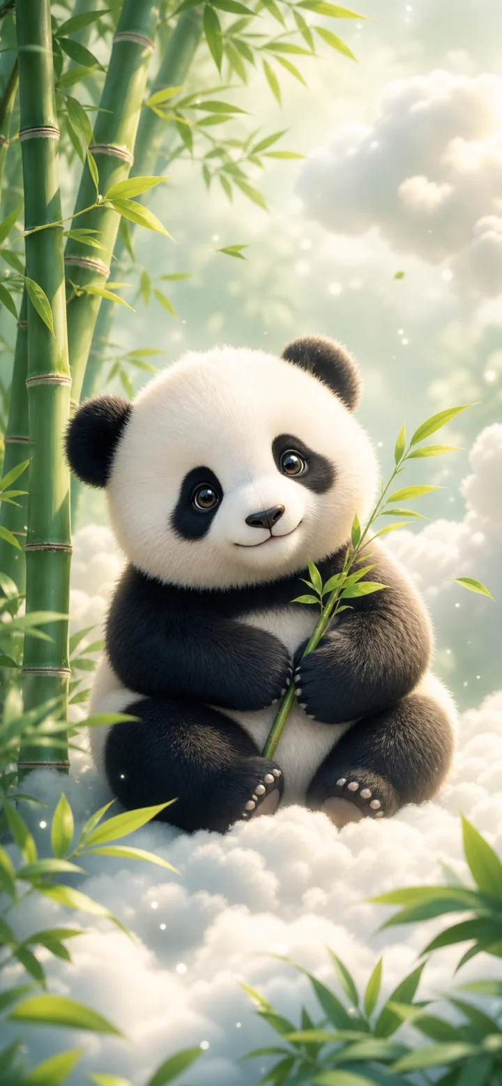 可爱熊猫治愈手机壁纸