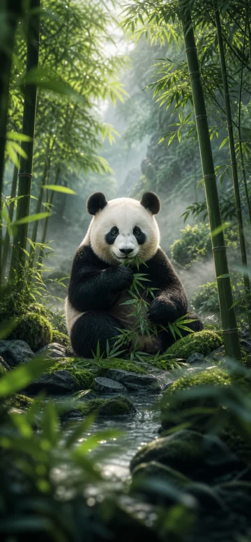 熊猫森林手机壁纸