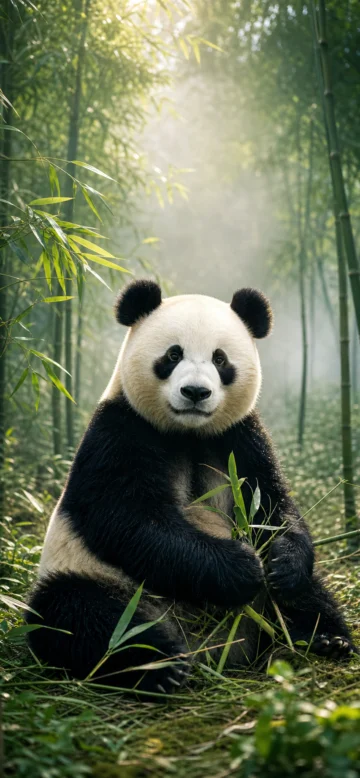 熊猫高清竹林手机壁纸